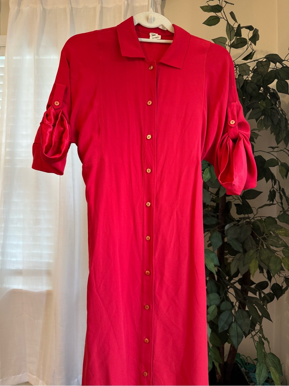 Hermès Silk Shirt Dress - Red